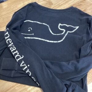 Boys Vineyard‎ Vines Long sleeved cotton pocket tee Black/white - small (8-10)